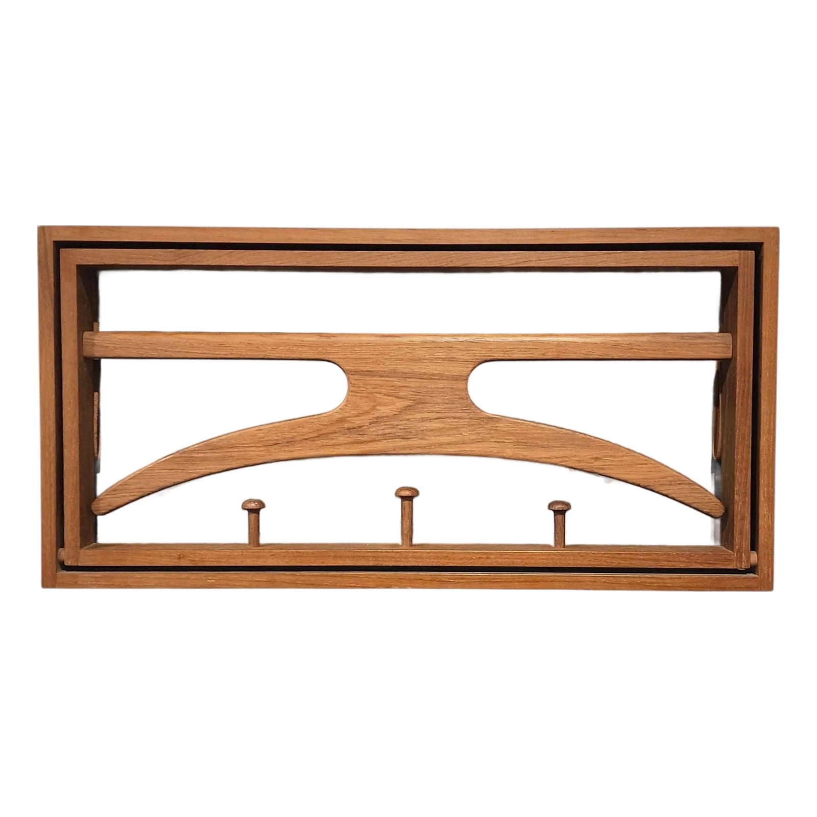 Mid 20th Century Danish Wall Mount Folding Valet by Adam Hoff and
