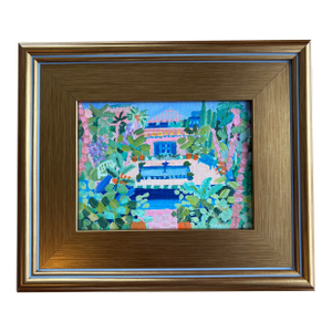 2024 Uk “Moroccan Gardens” Original Painting by Laura Gee in New Closed Corner Gold Plein Air