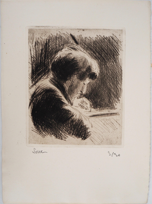 Maximilien Luce, Woman with Short Hair, Straight Profile, 1890, Original Etching