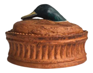 French Trompe l'Oeil Porcelain Mallard Duck Pâté Tureen Pillivuyt Mehun