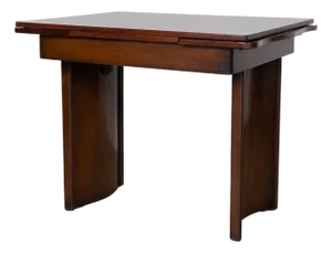 1940s French Wavy Walnut Console Table