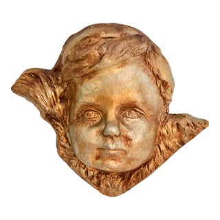 Vintage Babs Mellor “Designs by Babs” Cast Metal Figural Wall Sculpture, 1970s For Sale