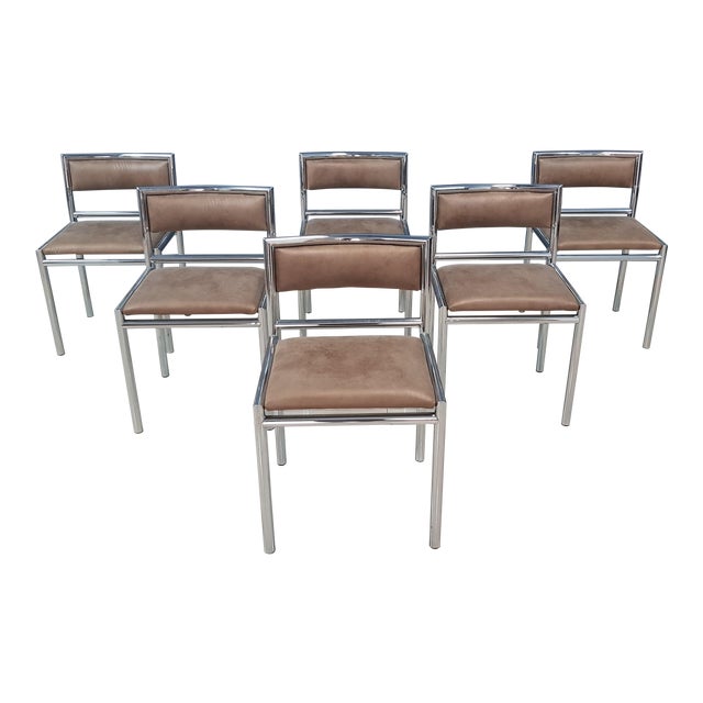 Mid Century Modern Chrome Dining Chairs Set of 6 Chairish