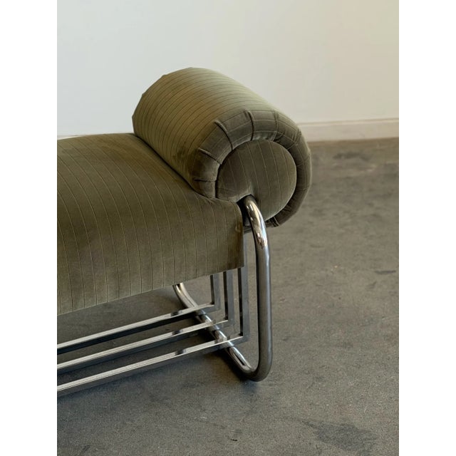 Textile 1990s Chrome Tubular Bauhaus Bench For Sale - Image 7 of 18