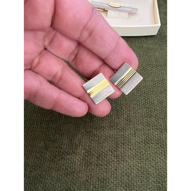 Rare Vintage Pierre Balmain "Circa 1980s" Cufflinks & Neck Tie Original Case For Sale - Image 12 of 18