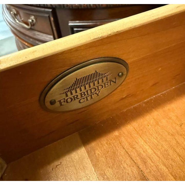 1950s Elevate Your Home With the Timeless Elegance of Our Regency-Style Mahogany Bowfront Chest, a Masterpiece From the Forbidden City Collection For Sale - Image 4 of 4