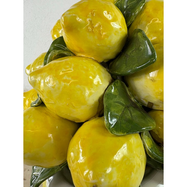 Vintage Large Vibrant Pottery Lemon Topiary For Sale - Image 4 of 11