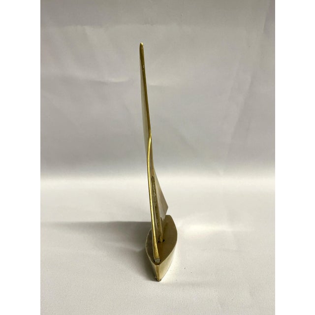 MCM Vintage Brass Sailboat For Sale - Image 4 of 8