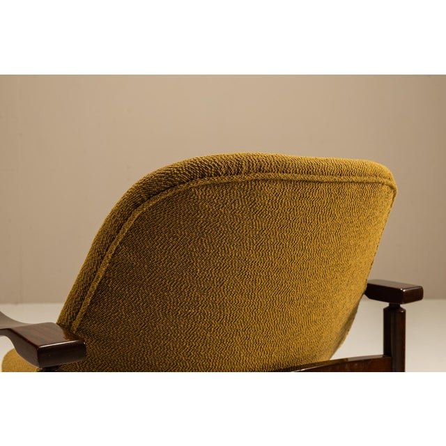 Tiki Armchairs in Ochre Fabric from Busnelli, Italy, 1960s, Set of 2 For Sale - Image 12 of 14