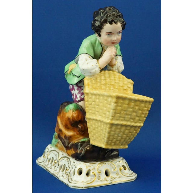 Early 19th Century Porcelain Figurine of Child with Basket by Jacob Petit, France For Sale - Image 8 of 18