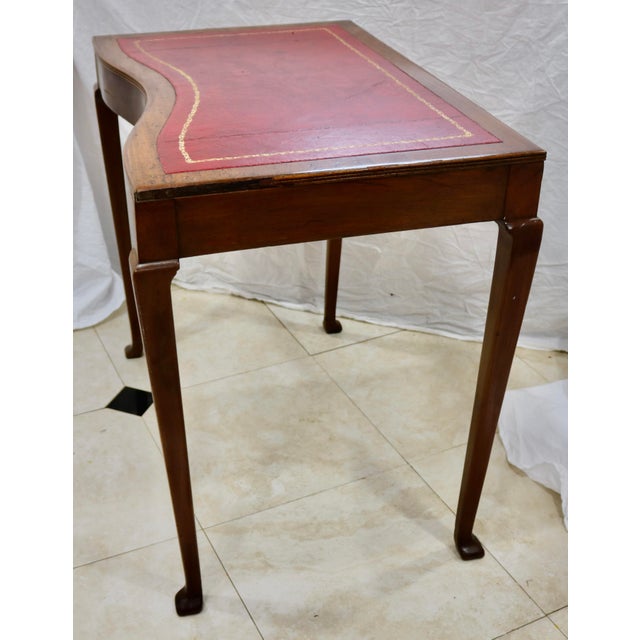 English Gilt Leather Top Desk For Sale - Image 3 of 5