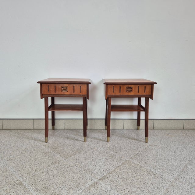 Norwegian Nightstands in Teak, 1960s, Set of 2 For Sale - Image 3 of 12