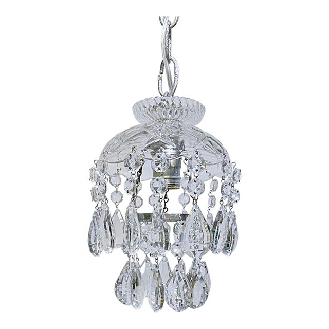 Vintage Layered Chandelier With Cut Glass Dish For Sale