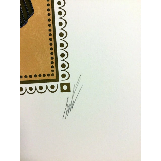 Mid-Century Modern Mid Century Modern Deco Unframed Calyph's Favorite Erte Signed Lithograph For Sale - Image 3 of 5