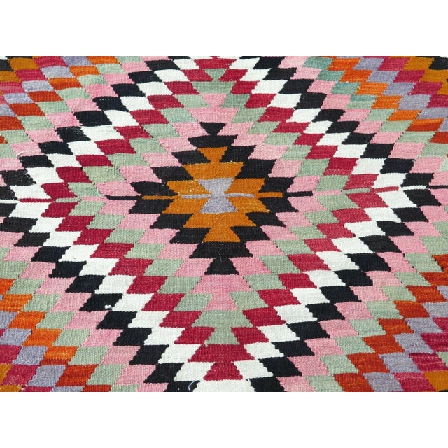 1960s 1960's Turkish Flatweave Rug - L 63"x105" For Sale - Image 5 of 12
