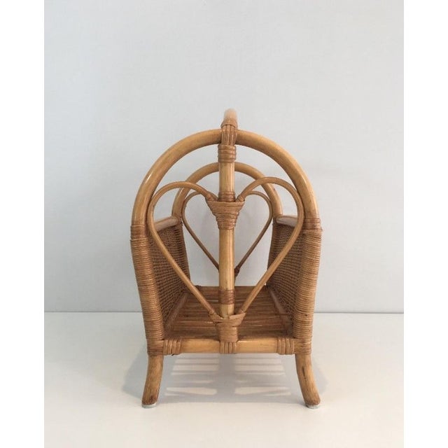 1970s Rattan Magazine Rack For Sale - Image 4 of 8