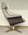 Mid-Century Modern Mid-Century Modern Eames Style Italian Gray Leather Lounge Chair and Ottoman For Sale - Image 3 of 8