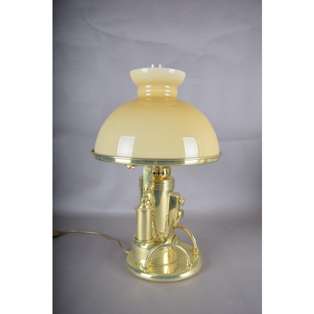 Nautical Gold-Plated Table Lamp with Glass Dome Shade, 1980s For Sale - Image 15 of 18