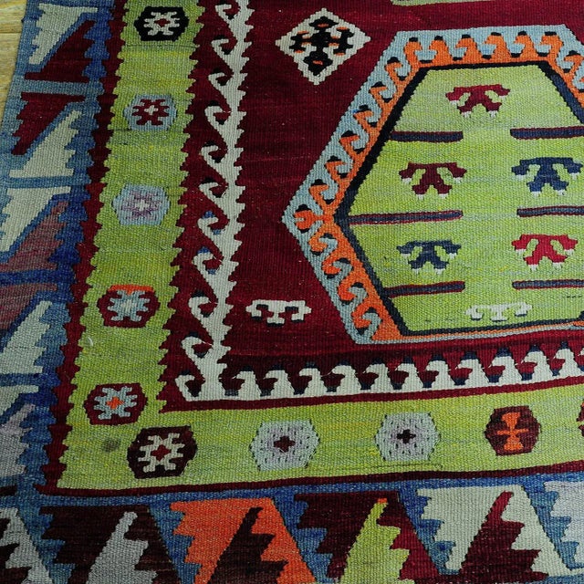 Turkish Colorful Sarkisla Kilim Rug, 1930s For Sale - Image 9 of 11