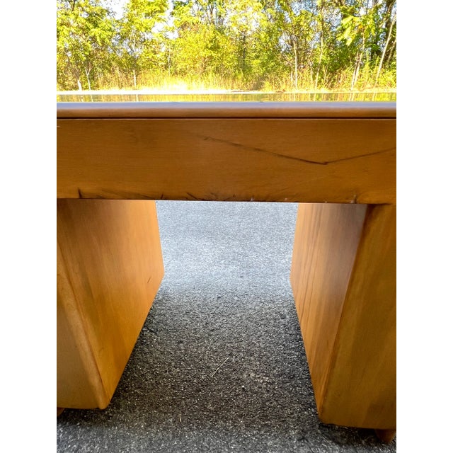 1950s Heywood Wakefield M320 Writing Desk With Bookshelf For Sale - Image 9 of 11