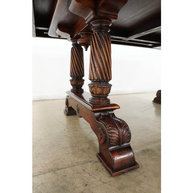 Vintage Extendable Mahogany Dining Table Attributed to Theodore Alexander For Sale - Image 15 of 18
