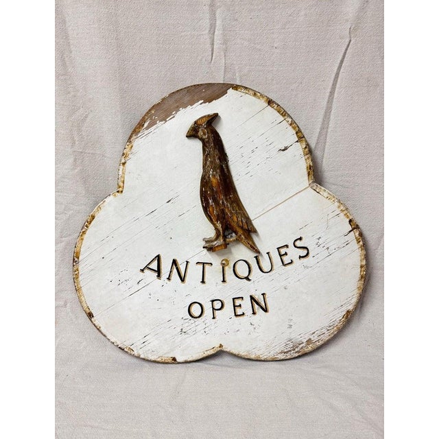 Americana Antique Store Hand Carved Wooden Sign For Sale - Image 4 of 12