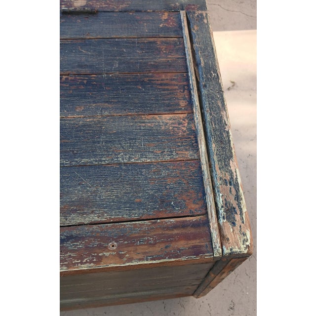 Late 19th Century Late 19th Century Painted Pine Blanket Chest For Sale - Image 5 of 17