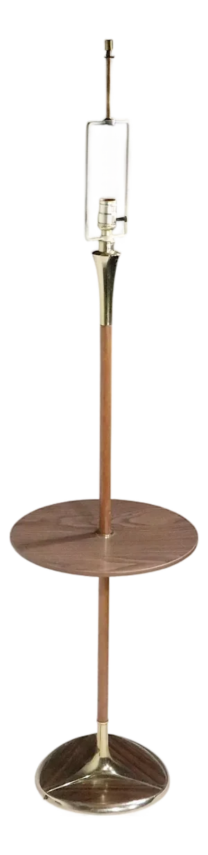 Mid Century Pole Lamp With Center Table Attributed to Laurel Lamp Co. C 1950/60's