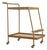 Brand New Arteriors Home Sanders Leather & Blonde Oak Bar Cart For Sale