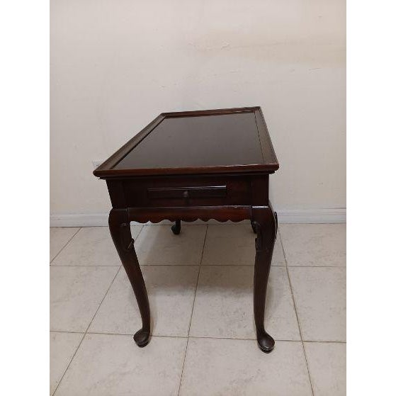 1950s 1950s Mahogany Queen Anne Style Tea Table Featuring Pull-Out Trays on Both Ends For Sale - Image 5 of 9