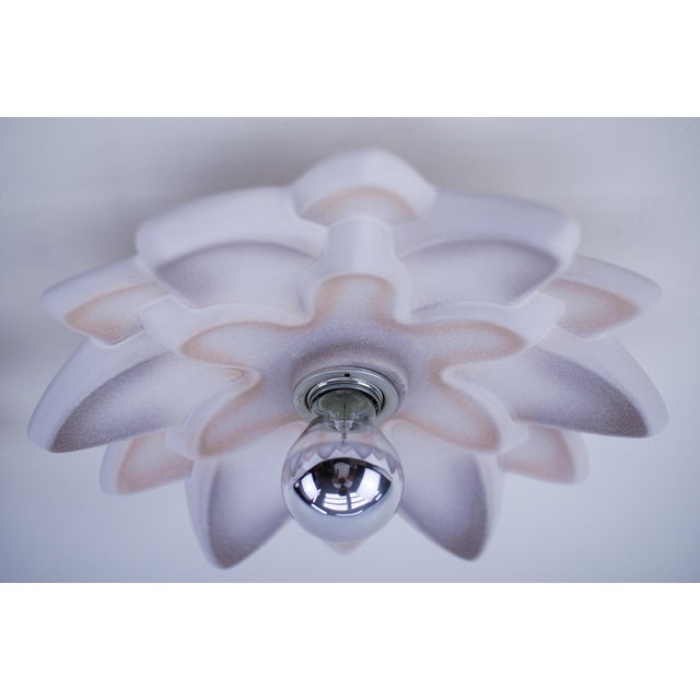 Metal Space Age Ceramic Flower Wall or Ceiling Lamps, Germany, 1960s, Set of 2 For Sale - Image 7 of 15