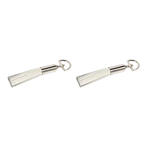 Royal White Leather Tassel Nickel Bottle Openers, Set of 2