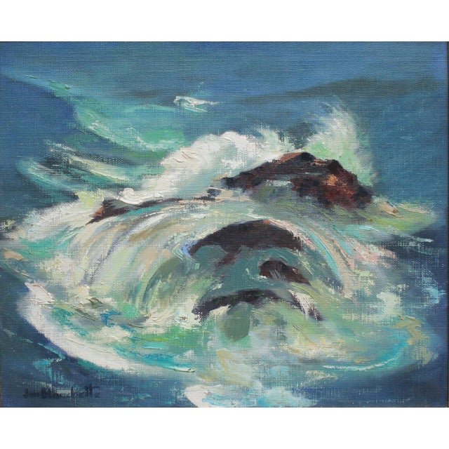 American Ocean Wave, Mid Century Modern Abstracted Seascape by Jon Blanchette For Sale - Image 3 of 5