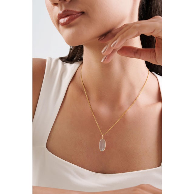 Asian Antique Style Uncut 3.55 Carat Aquamarine Pendant 14k Gold Charm Jewelry For Sale - Image 10 of 16