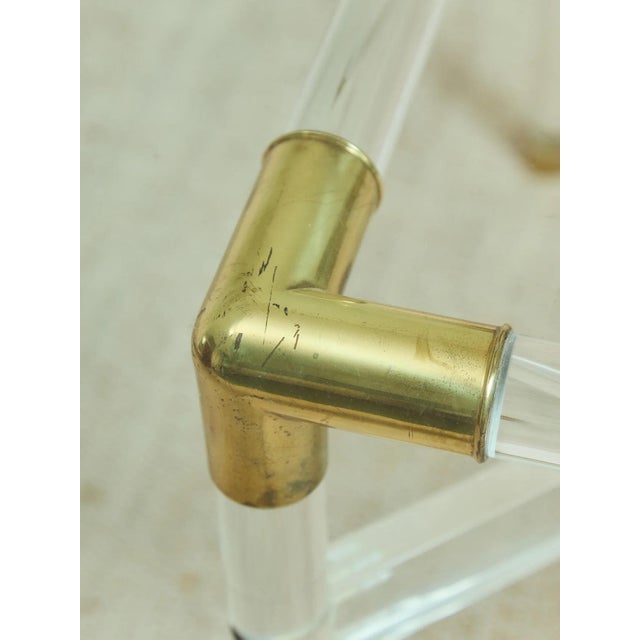 Plastic Mid 20th Century Tubular Lucite and Brass Italian Game Table Occasional Table For Sale - Image 7 of 10