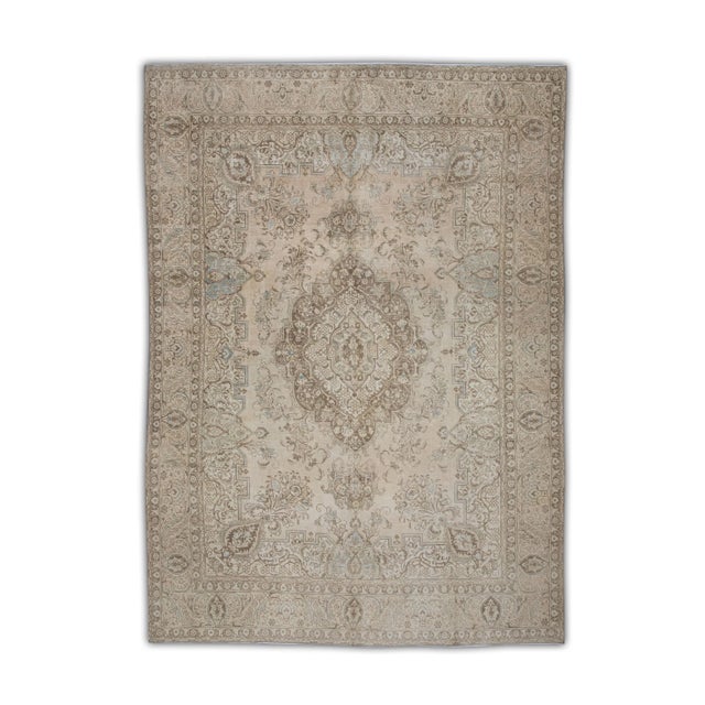 Textile 1960s Brown Vintage Turkish Rug 9'7" X 13'1" For Sale - Image 7 of 7