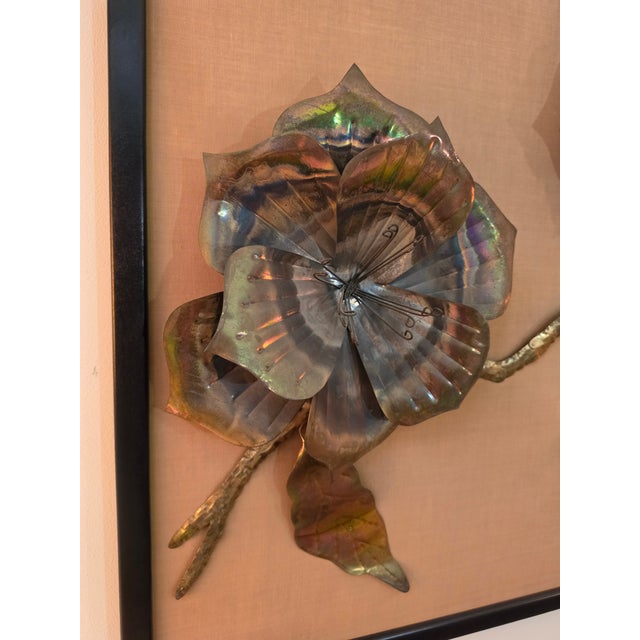 Mid 20th Century Brutalist Floral Brass Wall Sculpture For Sale - Image 13 of 16