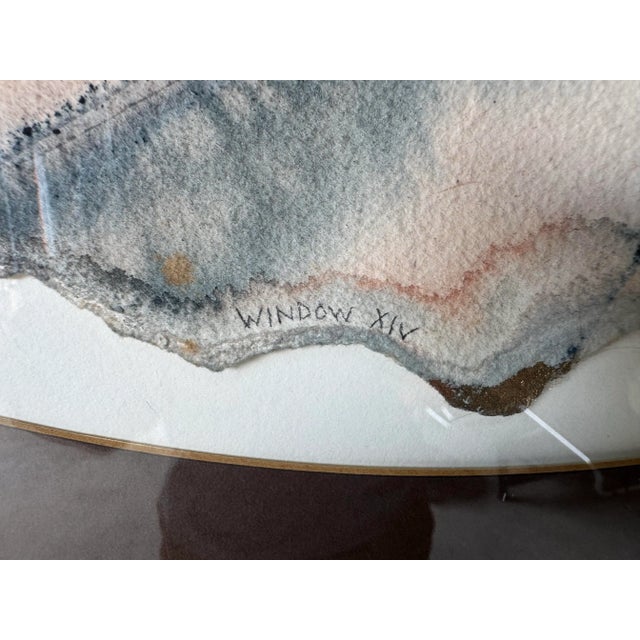 1980’s Roberta J. Perry “Window Xiv” Mixed Media Paper Collage Expressionist Abstract Painting, Framed For Sale - Image 11 of 12