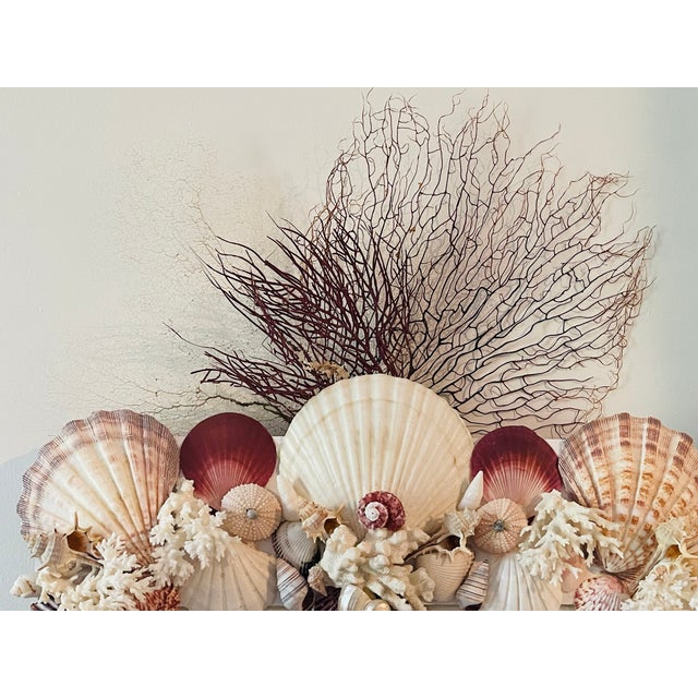 Coastal Fabulous Sea Shell Encrusted 4 Ft Wall Mirror For Sale - Image 3 of 6
