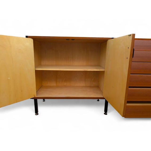 Black Vintage Sideboard in Teak, 1950s For Sale - Image 8 of 12