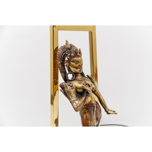 Vintage Tara Buddha Statue Table Lamp, 1960s For Sale - Image 12 of 17