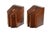 Mahogany cases, serpentine fronts, hinged lid with shell inlaid medallion. Checkerboard banded trim.