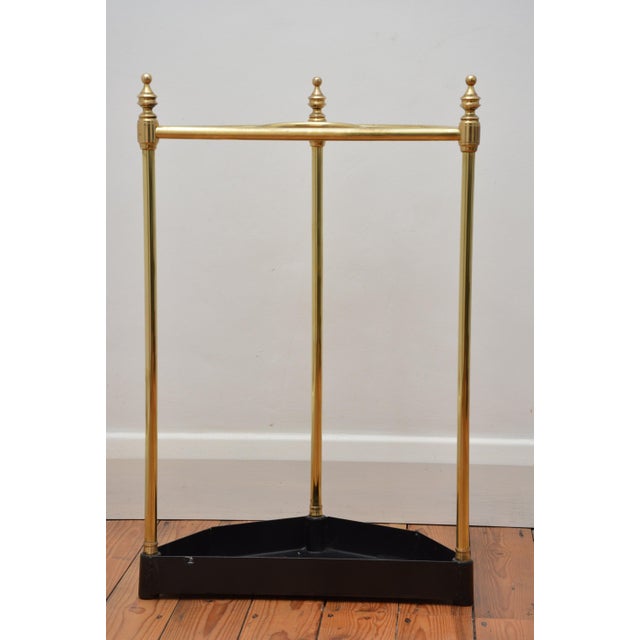 Vintage Demi Lune Umbrella Stand in Brass, 1940 For Sale - Image 4 of 11