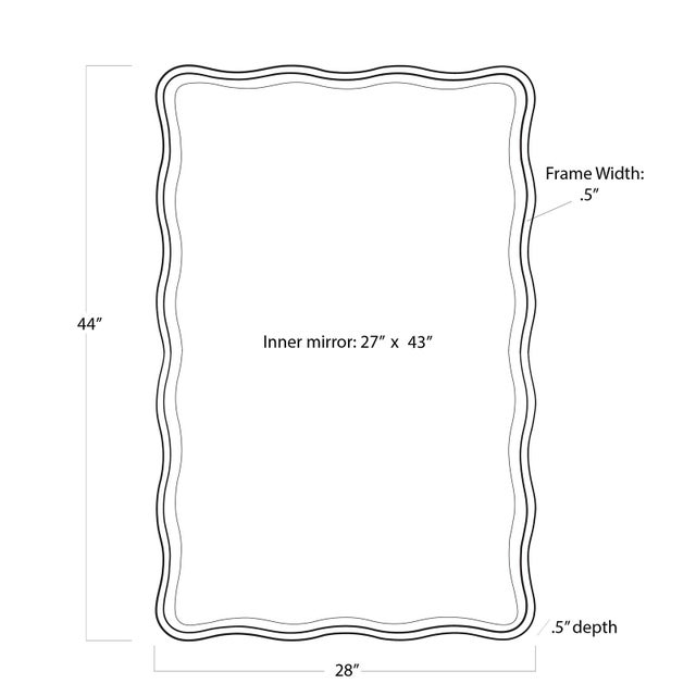 Regina Andrew Candice Wavy Scallop Mirror, Rectangle For Sale In Detroit - Image 6 of 6