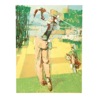Golf Swing, 1979 Signed Lithograph Graph by Jim Jonson For Sale