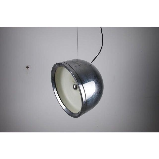 Chrome Pendant Lamp in the Style of Artemide, Italy, 1970s For Sale - Image 3 of 13