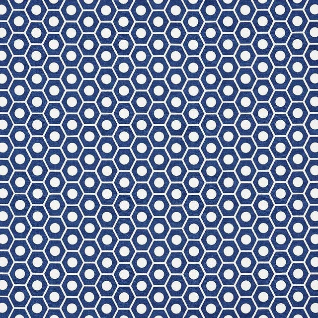 Modern Sample - Schumacher X Studio Bon Queen B Fabric in Navy For Sale - Image 3 of 3