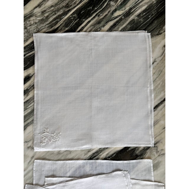 Pomegranate Motif Fine Cotton Linen Napkins - Set of 8 For Sale - Image 9 of 15