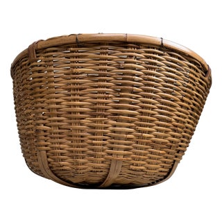 Large Japanese Bamboo Basket, 1950s For Sale