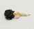This is part of Chairish’s Costume Jewelry assortment. Circa 1960 goldtone black carved wood (probably Ebony) rose brooch...